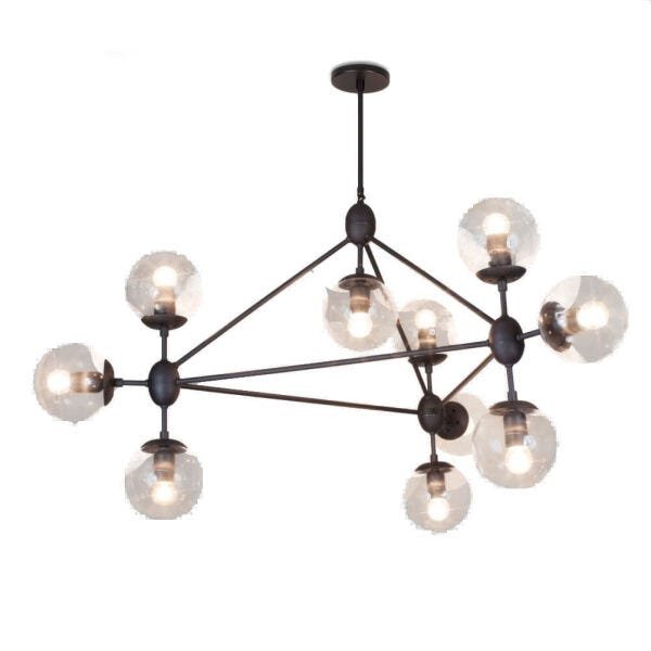 Lustre Pendente Sansão Preto Texturizado 16290-10 Usina - 1