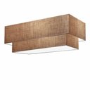 Ver imagem 1 de Plafon Duplo Retangular Vivare Md-3044 Cúpula em Tecido 70x30cm X 60x25cm - Bivolt Palha 127/220v