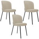 Ver imagem 1 de Kit 3 Cadeiras Sala de Jantar Estofada Gavi L02 Linho Bege Escuro - Lyam Decor