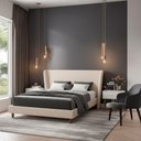 Ver imagem 1 de Cama Japonesa com Cabeceira Corea King Courino Off White- Sallar Home