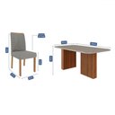 Ver imagem 3 de Mesa de Jantar 6 Lugares Ester Clarice com Vidro Ripado Cinamomo/off White/grafite - Cimol