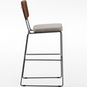 Ver imagem 6 de Kit 04 Banqueta Alta Cozinha Sala Jantar Fixa Allana L02 Couríssimo Marrom Linho Bege - Lyam Decor
