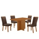Ver imagem 2 de Mesa de Jantar Olímpia 120cm Tampo MDF Laminado Canto Copo com 4 Cadeiras Lisa