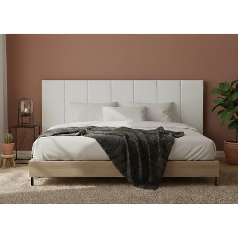 Cabeceira Casal Modulada Estofada para Cama Box 20cm X 45cm - Courino Branco