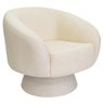 Poltrona Decorativa Liz Base Giratória Bouclê Off White - Nexta Casa - 1