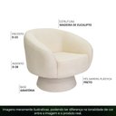 Ver imagem 4 de Poltrona Decorativa Liz Base Giratória Bouclê Off White - Nexta Casa