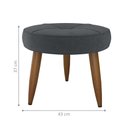 Ver imagem 3 de Conjunto Poltrona e Puff Decorativos Josh Veludo Cinza