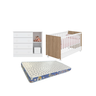 Kit Berço Mini Cama + Cômoda + Colchão Ortobom Carvalho Rustico Branco - Qmovi - 5