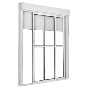 Porta Balcão de Correr Alumínio Branco 2 Folhas Móveis com Persiana Integrada Cmc Elegance-220ax150l