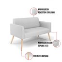 Ver imagem 6 de Sofá Namoradeira com 2 Poltronas Pés Palito Natural Marisa Linho