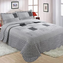 Cobre Leito Colcha Casal Realce Top 3 Peças Sultan Richard - 1 Cobre Leito Colcha Casal Realce Top 3 Peças Sultan Richard - 1