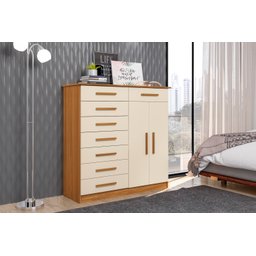 Jogo Roupeiro e Cômoda Hope Carvalho Off White - 2