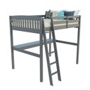 Ver imagem 2 de Cama de Solteiro Alta com Escrivaninha - Everest Cinza