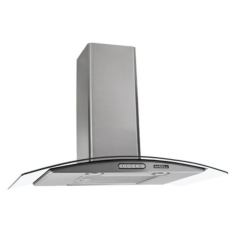 Coifa de Parede 75cm Vidro Curvo Duto Slim Nardelli Inox