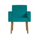 Ver imagem 5 de Kit 2 Poltronas Decorativas Nina Suede Pé Palito D23 Azul Turquesa