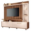 Ver imagem 2 de Estante Painel de Tv 60 Pol 200cm Titan Castanho/off White - Hb Móveis