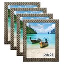 Ver imagem 1 de Kit 4 Molduras Porta Retrato 20x25 3cm Relevo Prateado