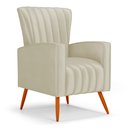 Ver imagem 1 de Poltrona Decorativa Melody com Pés Palito Veludo Bege - Desk Design