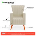 Ver imagem 5 de Poltrona Decorativa Melody com Pés Palito Veludo Bege - Desk Design