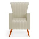 Ver imagem 3 de Poltrona Decorativa Melody com Pés Palito Veludo Bege - Desk Design