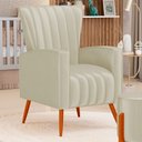 Ver imagem 2 de Poltrona Decorativa Melody com Pés Palito Veludo Bege - Desk Design