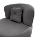 Ver imagem 5 de Poltrona Decorativa Orgânica Sala Recepção Suede Cinza Escuro + Almofada