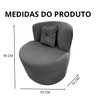 Poltrona Decorativa Orgânica Sala Recepção Suede Cinza Escuro + Almofada - 6