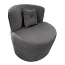 Ver imagem 4 de Poltrona Decorativa Orgânica Sala Recepção Suede Cinza Escuro + Almofada