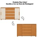 Ver imagem 2 de Cômoda Sapateira Grande 4 Gavetas 2 Portas Flex Evidência Cinamomo Off White