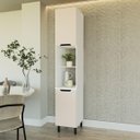 Ver imagem 1 de Armário Paneleiro Meena 40x224,5cm com 2 Portas e 2 Nichos Branco/Creme 250018