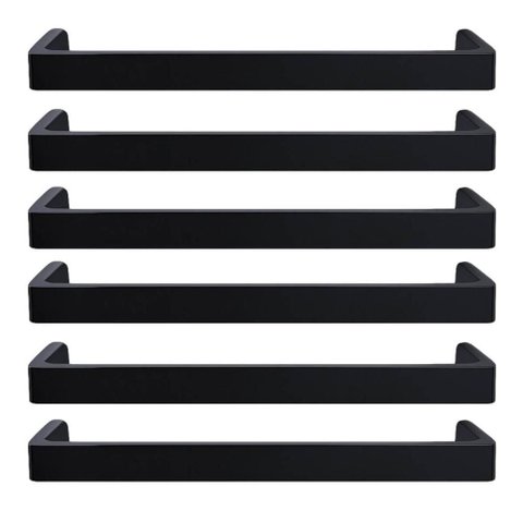 Kit 6 Puxadores Alça Piauí 16cm Preto Fosco Torralba Sobrepor Móveis Planejados Armários