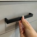 Ver imagem 2 de Kit 6 Puxadores Alça Piauí 16cm Preto Fosco Torralba Sobrepor Móveis Planejados Armários