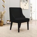 Ver imagem 3 de Poltrona Decorativa Base Fixa de Madeira Firenze Linho Preto