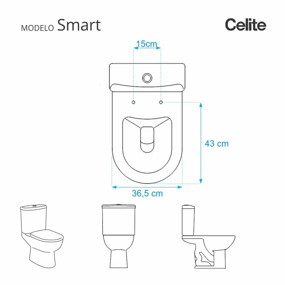 Tampa de Vaso Laqueado Com Amortecedor Smart Onix (Preto Fosco) para Bacia Celite com Ferragem - 3