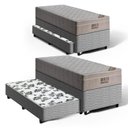 Ver imagem 1 de Cama Box com Colchão de Molas Ensacadas Ortobom Airtech Springpocket + Auxiliar de Molas Solteiro