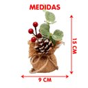 Ver imagem 3 de Arranjo Cereja Pinha Artificial Vaso Enfeite Mesa Natal 15cm Pinha