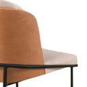 Ver imagem 6 de Conjunto 4 Cadeiras Aurora Linho Bege Couro Caramelo Metal Preto