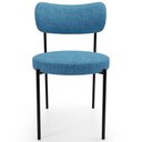 Ver imagem 2 de Kit 06 Cadeiras Estofadas para Sala de Jantar Louise L02 Linho Azul - Lyam Decor