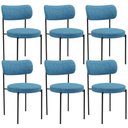 Ver imagem 1 de Kit 06 Cadeiras Estofadas para Sala de Jantar Louise L02 Linho Azul - Lyam Decor