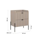 Ver imagem 6 de Mesa de Cabeceira 2 Gavetas Conect Quarto Estilo Classico Moriah 45cm Pes Puxadores Aço Preto