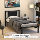 Ver imagem 4 de Cama Solteiro Bruna 100% Aço Industrial Preto Estilo Militar com Cabeceira Estofada Preto