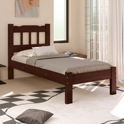 Cama Solteiro New Perola Madeira Maciça Cor Castanho - 3