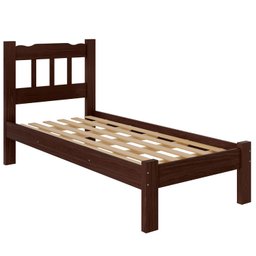 Cama Solteiro New Perola Madeira Maciça Cor Castanho - 1