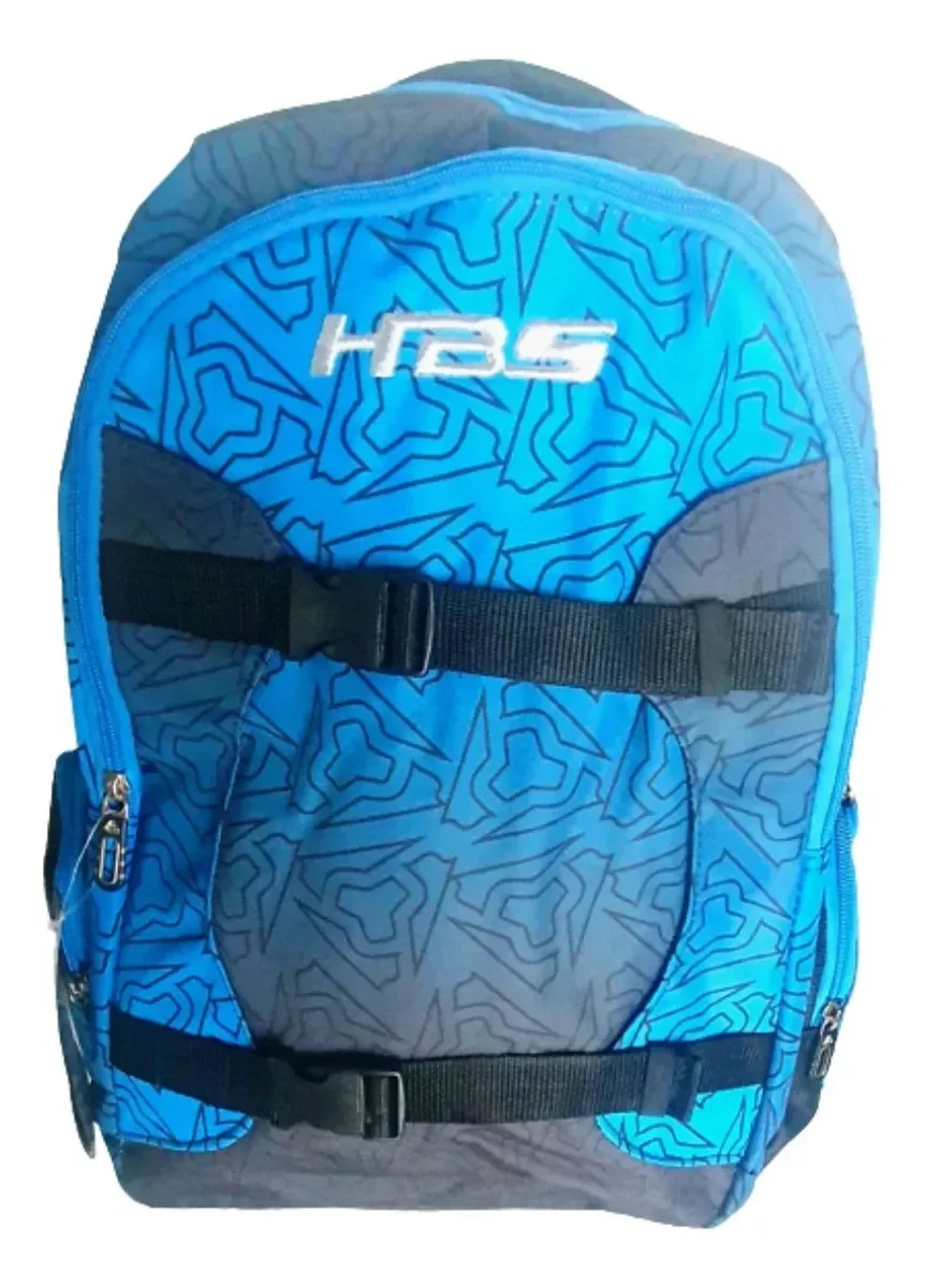 MOCHILA UNISEX LAPTOP SKATE HBS:Preto/Azul - 1