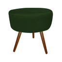 Ver imagem 3 de Kit Poltrona Decorativa Nina Riscado + Puff Redondo Suede Verde Pés Madeira Ms Decor