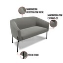 Ver imagem 3 de Sofá Namoradeira e 2 Poltronas Pé de Ferro Preto Stella Suede D03 - D'Rossi Cor Grafite