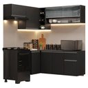 Ver imagem 2 de Armário de Cozinha Completa de Canto Suspenso 325 Cm Preto Nice Madesa 02 Preto