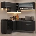Ver imagem 1 de Armário de Cozinha Completa de Canto Suspenso 325 Cm Preto Nice Madesa 02 Preto
