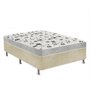 Ver imagem 2 de Cama Box Casal Suede Bege + Colchão Casal Suede Cinza Orto Molas Ensacada 138x188x55