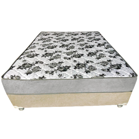 Cama Box Casal Suede Bege + Colchão Casal Suede Cinza Orto Molas Ensacada 138x188x55